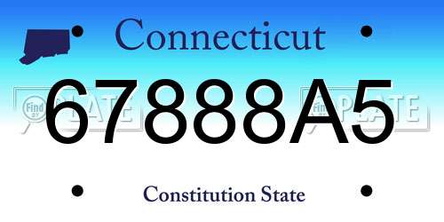 67888A5 Connecticut License Plate
