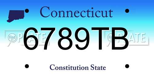 6789TB Connecticut License Plate