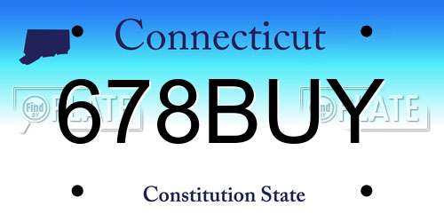 678BUY Connecticut License Plate