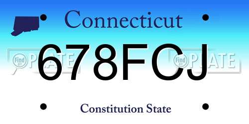678FCJ Connecticut License Plate