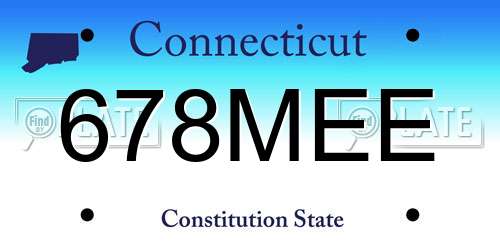 678MEE Connecticut License Plate