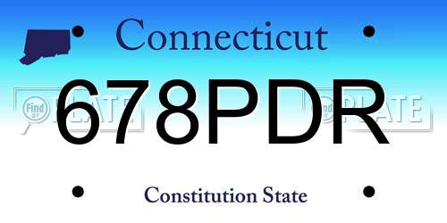 678PDR Connecticut License Plate