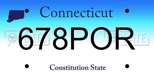 678POR Connecticut License Plate