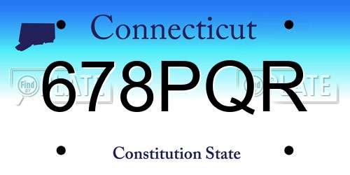 678PQR Connecticut License Plate
