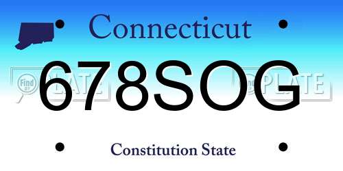 678SOG Connecticut License Plate