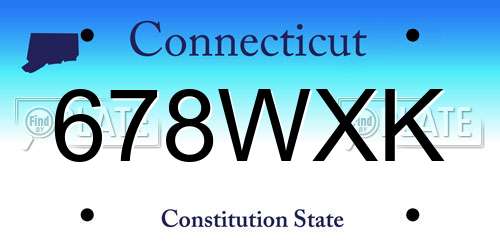 678WXK Connecticut License Plate