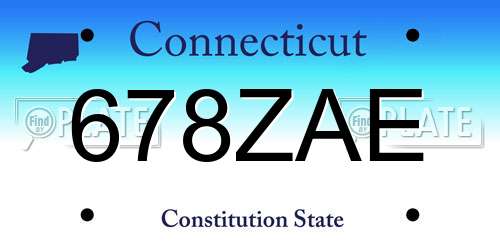 678ZAE Connecticut License Plate
