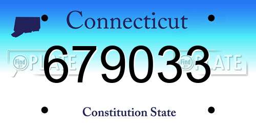 679033 Connecticut License Plate