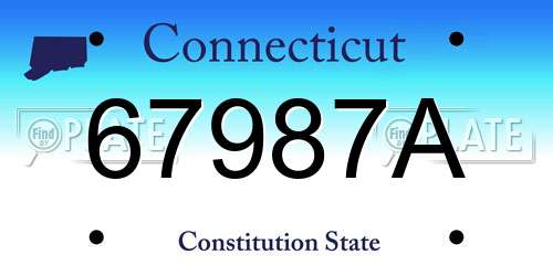 67987A Connecticut License Plate