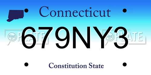 679NY3 Connecticut License Plate