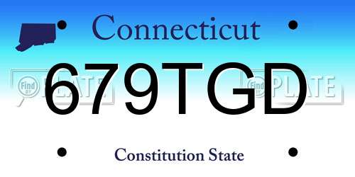 679TGD Connecticut License Plate