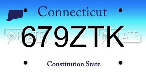 679ZTK Connecticut License Plate