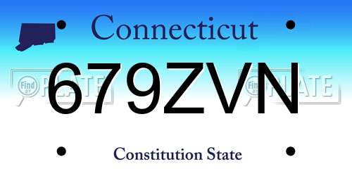 679ZVN Connecticut License Plate