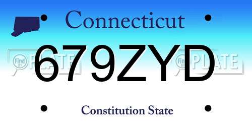 679ZYD Connecticut License Plate