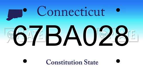 67BA028 Connecticut License Plate