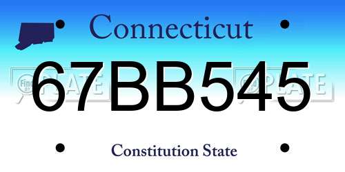 67BB545 Connecticut License Plate