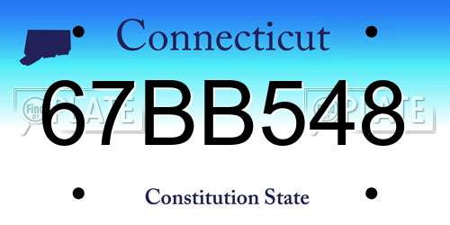 67BB548 Connecticut License Plate