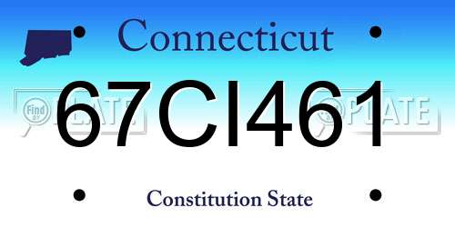 67CI461 Connecticut License Plate