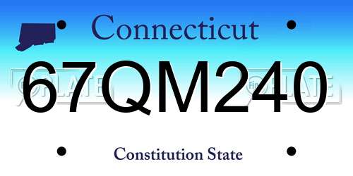 67QM240 Connecticut License Plate
