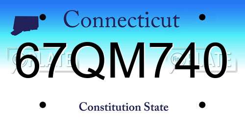 67QM740 Connecticut License Plate