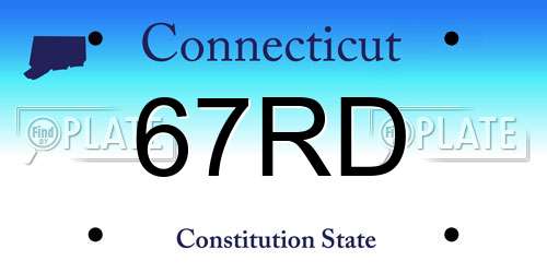 67RD Connecticut License Plate