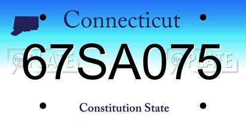 67SA075 Connecticut License Plate