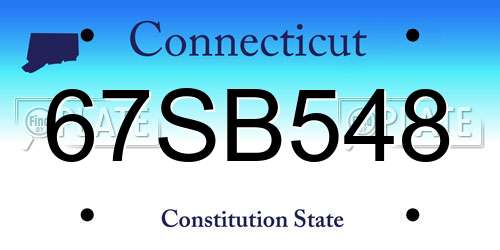 67SB548 Connecticut License Plate