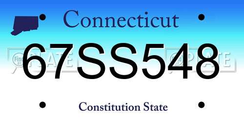 67SS548 Connecticut License Plate