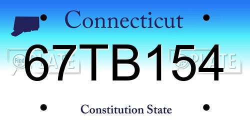 67TB154 Connecticut License Plate