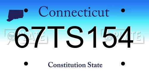67TS154 Connecticut License Plate