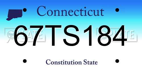 67TS184 Connecticut License Plate