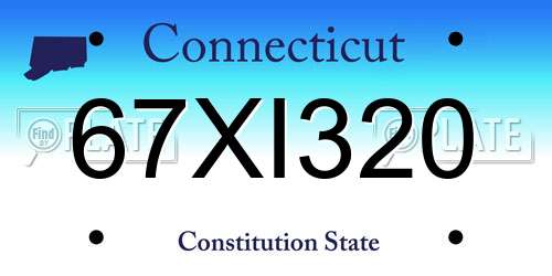 67XI320 Connecticut License Plate