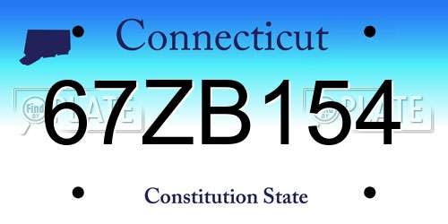 67ZB154 Connecticut License Plate