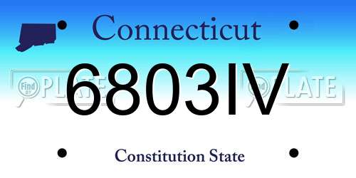 6803IV Connecticut License Plate