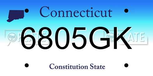 6805GK Connecticut License Plate