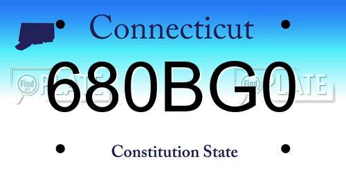 680BG0 Connecticut License Plate