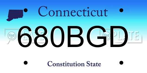 680BGD Connecticut License Plate