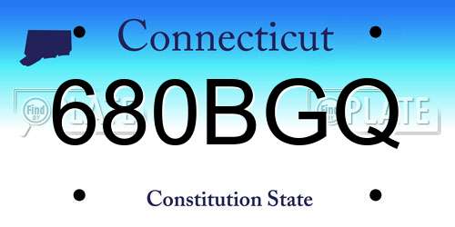 680BGQ Connecticut License Plate