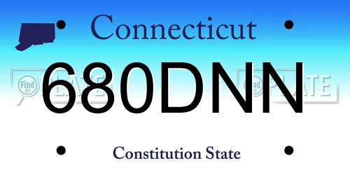 680DNN Connecticut License Plate