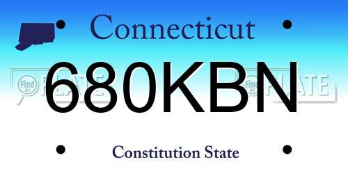 680KBN Connecticut License Plate
