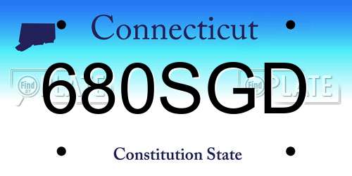 680SGD Connecticut License Plate