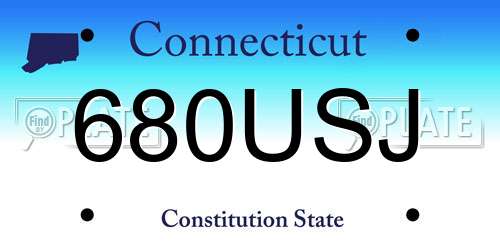 680USJ Connecticut License Plate