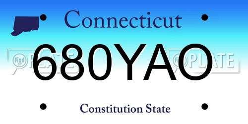 680YAO Connecticut License Plate