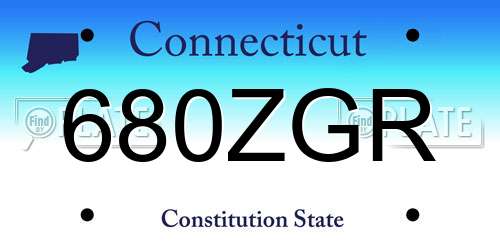 680ZGR Connecticut License Plate