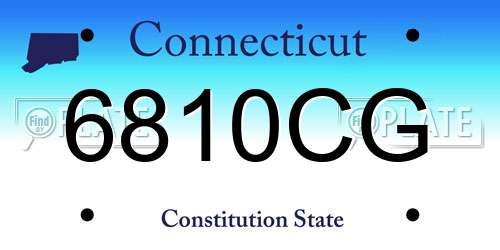 6810CG Connecticut License Plate
