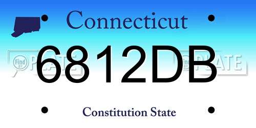 6812DB Connecticut License Plate