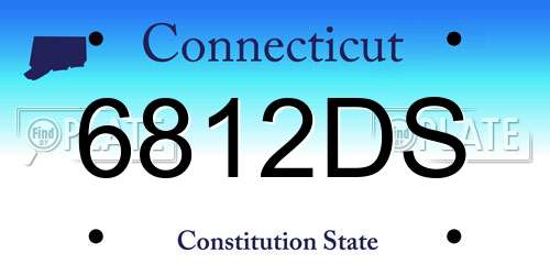 6812DS Connecticut License Plate