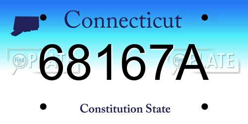 68167A Connecticut License Plate