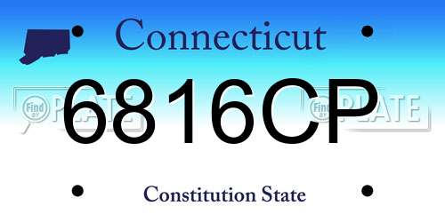 6816CP Connecticut License Plate