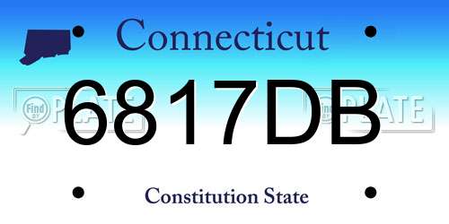6817DB Connecticut License Plate